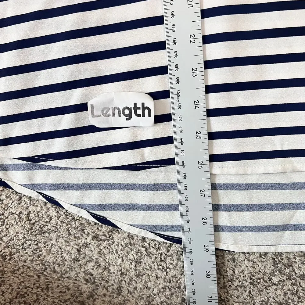 Chicos Womens XL Nautical Preppy Coastal Colorblock Striped‎ Dolman Sleeve Top